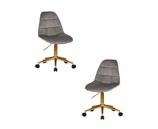 Набор 2 шт Офисное кресло для персонала DOBRIN MONTY GOLD, серый велюр (MJ9-75), Вариант: серый велюр (MJ9-75) | Интернет магазин мебели и декора LifeDekor
