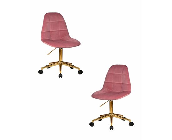 Набор 2 шт Офисное кресло для персонала DOBRIN MONTY GOLD, розовый велюр (MJ9-32), Вариант: розовый велюр (MJ9-32) | Интернет магазин мебели и декора LifeDekor