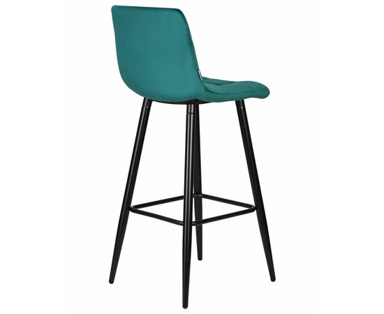 Набор 2 шт Стул барный DOBRIN NICOLE, черные матовые ножки, морской волны велюр (108-119), Вариант: черные матовые ножки, морской волны велюр (108-119), изображение 5 | Интернет магазин мебели и декора LifeDekor