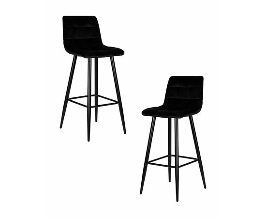 Набор 2 шт Стул барный DOBRIN NICOLE, черные матовые ножки, черный велюр (108-77), Вариант: черные матовые ножки, черный велюр (108-77) | Интернет магазин мебели и декора LifeDekor