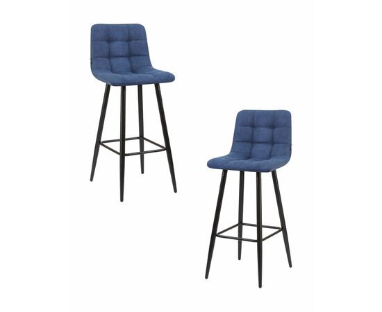 Набор 2 шт Стул барный DOBRIN NICOLE, черные матовые ножки, синяя ткань (UF860-14B), Вариант: черные матовые ножки, синяя ткань (UF860-14B) | Интернет магазин мебели и декора LifeDekor