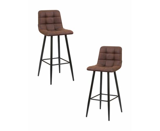 Набор 2 шт Стул барный DOBRIN NICOLE, черные матовые ножки, коричневая микрофибра (PK-03), Вариант: черные матовые ножки, коричневая микрофибра (PK-03) | Интернет магазин мебели и декора LifeDekor