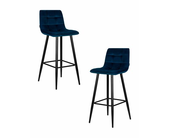 Набор 2 шт Стул барный DOBRIN NICOLE, черные матовые ножки, темно-синий велюр (108-95), Вариант: черные матовые ножки, темно-синий велюр (108-95) | Интернет магазин мебели и декора LifeDekor