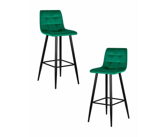 Набор 2 шт Стул барный DOBRIN NICOLE, черные матовые ножки, зелёный велюр (108-64), Вариант: черные матовые ножки, зелёный велюр (108-64) | Интернет магазин мебели и декора LifeDekor