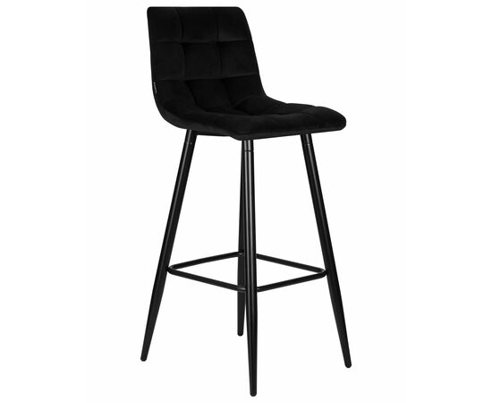 Набор 2 шт Стул барный DOBRIN NICOLE, черные матовые ножки, черный велюр (108-77), Вариант: черные матовые ножки, черный велюр (108-77), изображение 3 | Интернет магазин мебели и декора LifeDekor