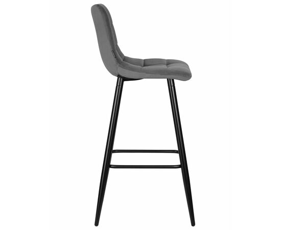 Набор 2 шт Стул барный DOBRIN NICOLE, черные матовые ножки, темно-серый велюр (108-91), Вариант: черные матовые ножки, темно-серый велюр (108-91), изображение 4 | Интернет магазин мебели и декора LifeDekor