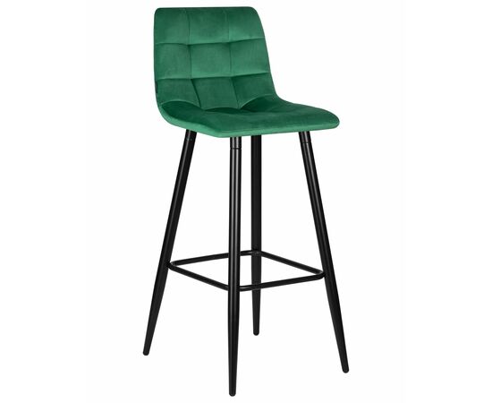 Набор 2 шт Стул барный DOBRIN NICOLE, черные матовые ножки, зелёный велюр (108-64), Вариант: черные матовые ножки, зелёный велюр (108-64), изображение 2 | Интернет магазин мебели и декора LifeDekor