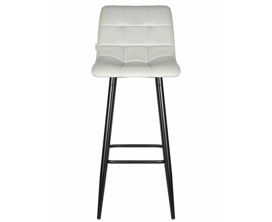 Набор 2 шт Стул барный DOBRIN NICOLE, черные матовые ножки, светло-серый велюр (108-52), Вариант: черные матовые ножки, светло-серый велюр (108-52), изображение 7 | Интернет магазин мебели и декора LifeDekor