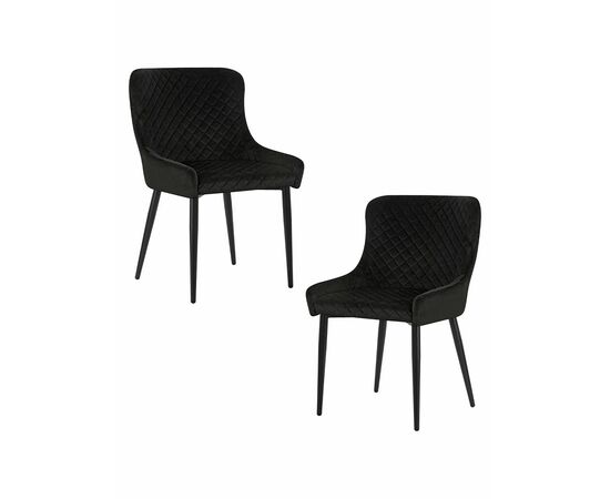 Набор 2 шт Стул обеденный DOBRIN RICHARD, черные матовые ножки, черный велюр (V108-77), Вариант: черные матовые ножки, черный велюр (V108-77) | Интернет магазин мебели и декора LifeDekor