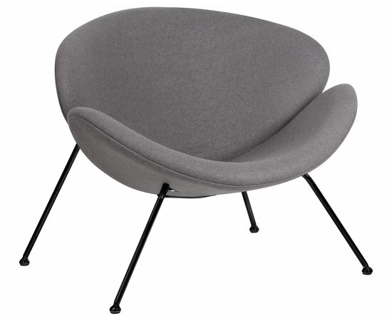 Набор 2 шт Кресло дизайнерское DOBRIN EMILY, серая ткань AF7, черное основание, Вариант: серая ткань AF7, черное основание, изображение 2 | Интернет магазин мебели и декора LifeDekor