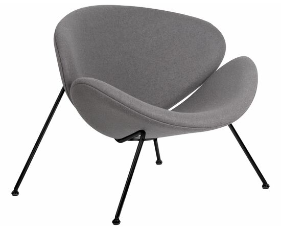 Набор 2 шт Кресло дизайнерское DOBRIN EMILY, серая ткань AF7, черное основание, Вариант: серая ткань AF7, черное основание, изображение 3 | Интернет магазин мебели и декора LifeDekor