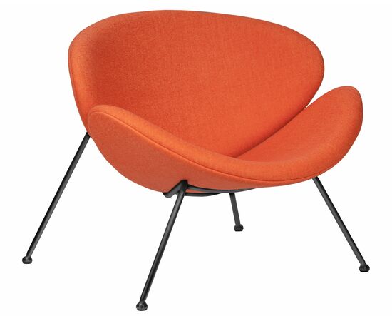 Набор 2 шт Кресло дизайнерское DOBRIN EMILY, оранжевая ткань AF, черное основания, Вариант: оранжевая ткань AF, черное основания, изображение 2 | Интернет магазин мебели и декора LifeDekor