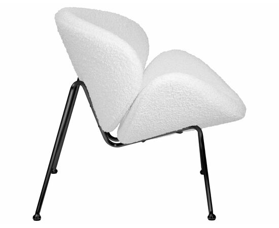 Набор 2 шт Кресло дизайнерское DOBRIN EMILY, белый (букле) ткань, черное основание, Вариант: белый (букле) ткань, черное основание, изображение 4 | Интернет магазин мебели и декора LifeDekor