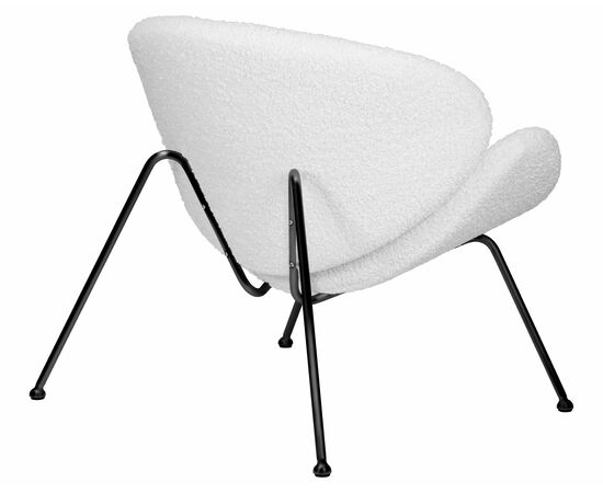 Набор 2 шт Кресло дизайнерское DOBRIN EMILY, белый (букле) ткань, черное основание, Вариант: белый (букле) ткань, черное основание, изображение 5 | Интернет магазин мебели и декора LifeDekor