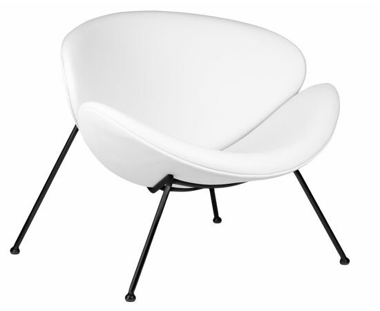 Набор 2 шт Кресло дизайнерское DOBRIN EMILY, белый винил YP17, черное основание, Вариант: белый винил YP17, черное основание, изображение 2 | Интернет магазин мебели и декора LifeDekor