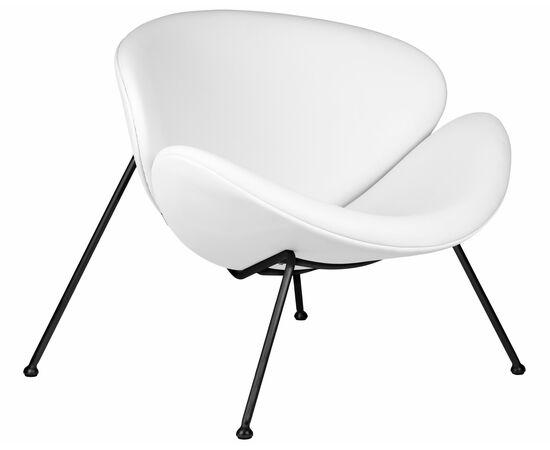 Набор 2 шт Кресло дизайнерское DOBRIN EMILY, белый винил YP17, черное основание, Вариант: белый винил YP17, черное основание, изображение 3 | Интернет магазин мебели и декора LifeDekor