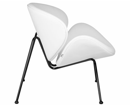 Набор 2 шт Кресло дизайнерское DOBRIN EMILY, белый винил YP17, черное основание, Вариант: белый винил YP17, черное основание, изображение 4 | Интернет магазин мебели и декора LifeDekor