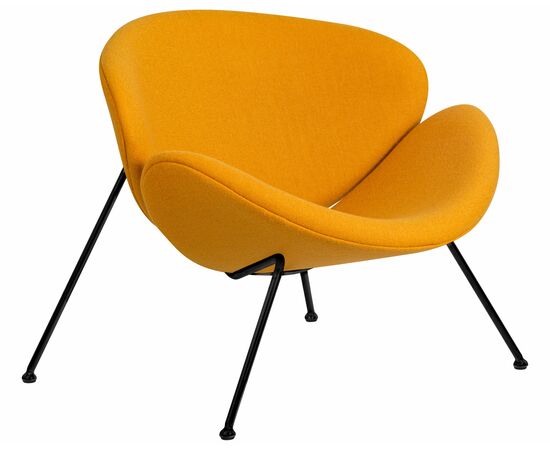 Набор 2 шт Кресло дизайнерское DOBRIN EMILY, желтая ткань AF13, черное основание, Вариант: желтая ткань AF13, черное основание, изображение 3 | Интернет магазин мебели и декора LifeDekor