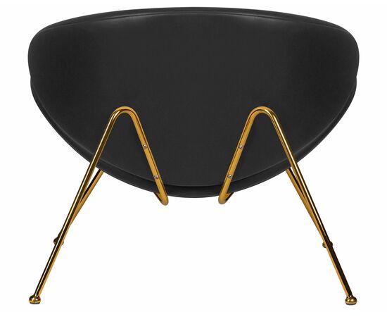 Набор 2 шт Кресло дизайнерское DOBRIN EMILY, черный винил YP16, золотое основания, Вариант: черный винил YP16, золотое основания, изображение 6 | Интернет магазин мебели и декора LifeDekor