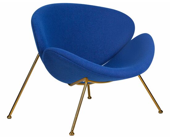 Набор 2 шт Кресло дизайнерское DOBRIN EMILY, синяя ткань AF6, золотое основание, Вариант: синяя ткань AF6, золотое основание, изображение 3 | Интернет магазин мебели и декора LifeDekor