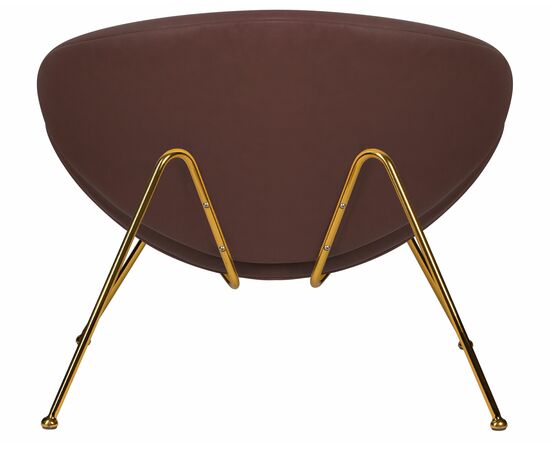 Набор 2 шт Кресло дизайнерское DOBRIN EMILY, коричневый винил YP5, золотое основание, Вариант: коричневый винил YP5, золотое основание, изображение 6 | Интернет магазин мебели и декора LifeDekor