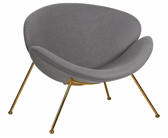 Набор 2 шт Кресло дизайнерское DOBRIN EMILY, серая ткань AF7, золотое основание, Вариант: серая ткань AF7, золотое основание, изображение 2 | Интернет магазин мебели и декора LifeDekor