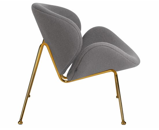 Набор 2 шт Кресло дизайнерское DOBRIN EMILY, серая ткань AF7, золотое основание, Вариант: серая ткань AF7, золотое основание, изображение 4 | Интернет магазин мебели и декора LifeDekor
