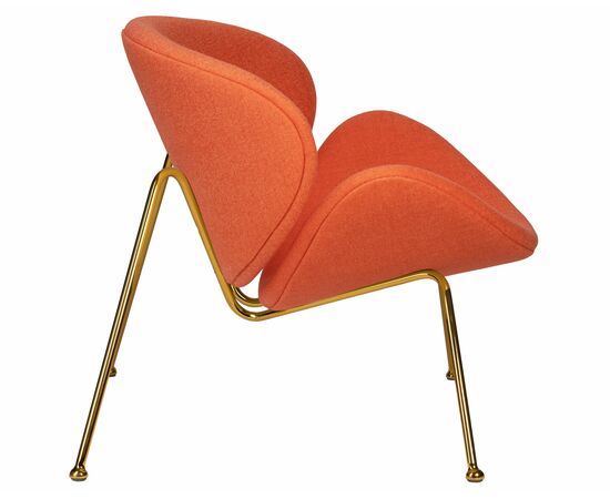 Набор 2 шт Кресло дизайнерское DOBRIN EMILY, оранжевая ткань AF, золотое основание, Вариант: оранжевая ткань AF, золотое основание, изображение 4 | Интернет магазин мебели и декора LifeDekor