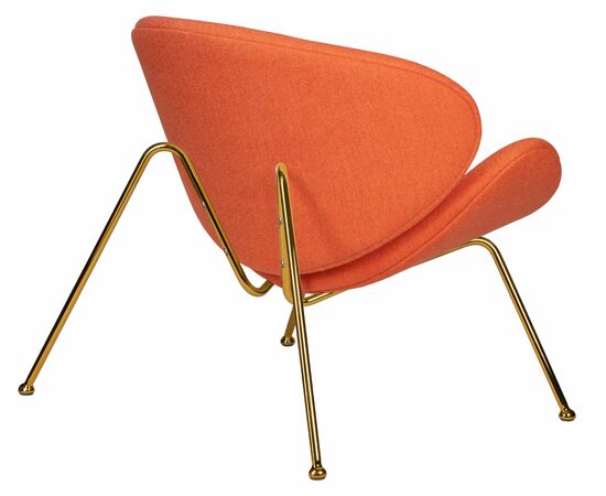 Набор 2 шт Кресло дизайнерское DOBRIN EMILY, оранжевая ткань AF, золотое основание, Вариант: оранжевая ткань AF, золотое основание, изображение 5 | Интернет магазин мебели и декора LifeDekor