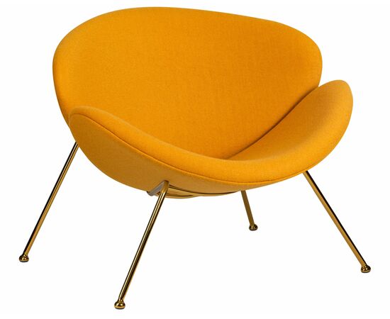 Набор 2 шт Кресло дизайнерское DOBRIN EMILY, желтая ткань AF13, золотое основание, Вариант: желтая ткань AF13, золотое основание, изображение 2 | Интернет магазин мебели и декора LifeDekor