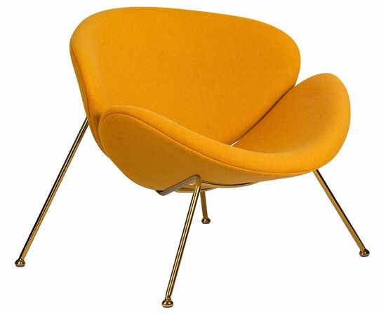 Набор 2 шт Кресло дизайнерское DOBRIN EMILY, желтая ткань AF13, золотое основание, Вариант: желтая ткань AF13, золотое основание, изображение 3 | Интернет магазин мебели и декора LifeDekor