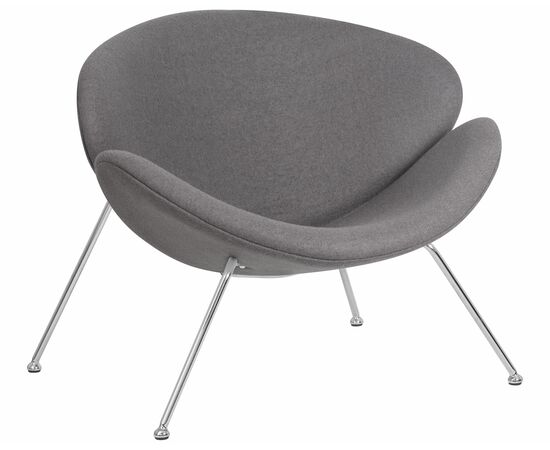 Набор 2 шт Кресло дизайнерское DOBRIN EMILY, серая ткань AF7, хромированная сталь, Вариант: серая ткань AF7, хромированная сталь, изображение 2 | Интернет магазин мебели и декора LifeDekor