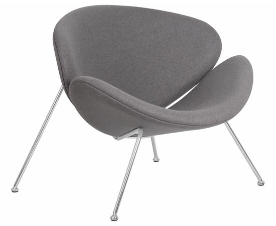 Набор 2 шт Кресло дизайнерское DOBRIN EMILY, серая ткань AF7, хромированная сталь, Вариант: серая ткань AF7, хромированная сталь, изображение 3 | Интернет магазин мебели и декора LifeDekor