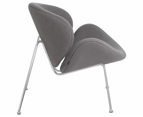 Набор 2 шт Кресло дизайнерское DOBRIN EMILY, серая ткань AF7, хромированная сталь, Вариант: серая ткань AF7, хромированная сталь, изображение 4 | Интернет магазин мебели и декора LifeDekor