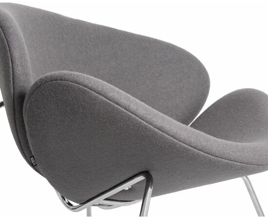 Набор 2 шт Кресло дизайнерское DOBRIN EMILY, серая ткань AF7, хромированная сталь, Вариант: серая ткань AF7, хромированная сталь, изображение 10 | Интернет магазин мебели и декора LifeDekor