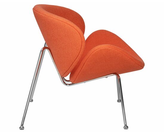 Набор 2 шт Кресло дизайнерское DOBRIN EMILY, оранжевая ткань AF, хромированная сталь, Вариант: оранжевая ткань AF, хромированная сталь, изображение 4 | Интернет магазин мебели и декора LifeDekor
