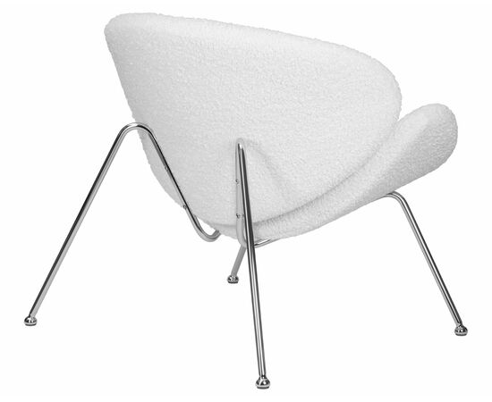 Набор 2 шт Кресло дизайнерское DOBRIN EMILY, белый (букле) ткань , хромированная сталь, Вариант: белый (букле) ткань , хромированная сталь, изображение 5 | Интернет магазин мебели и декора LifeDekor