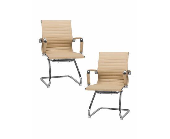 Набор 2 шт Офисное кресло для посетителей DOBRIN CODY, бежевый, Вариант: бежевый | Интернет магазин мебели и декора LifeDekor