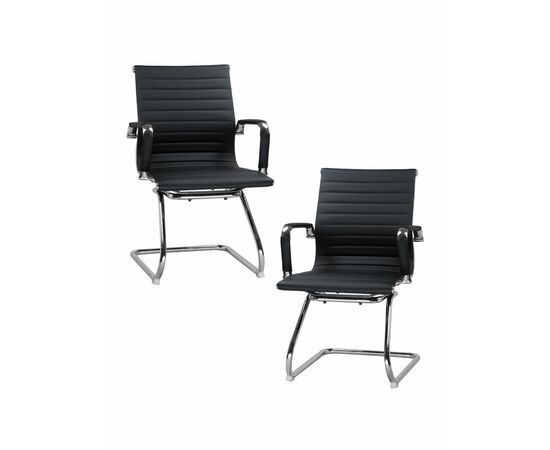 Набор 2 шт Офисное кресло для посетителей DOBRIN CODY, чёрный, Вариант: чёрный | Интернет магазин мебели и декора LifeDekor
