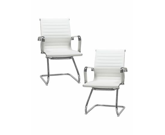 Набор 2 шт Офисное кресло для посетителей DOBRIN CODY, белый, Вариант: белый | Интернет магазин мебели и декора LifeDekor