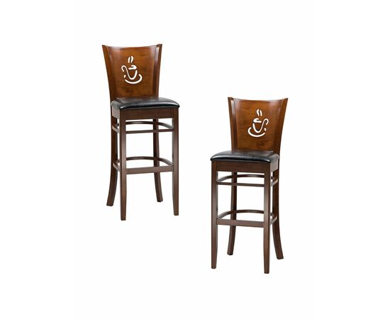 Набор 2 шт Стул барный DOBRIN JERRY BAR, шоколад, чёрный, Вариант: шоколад, чёрный | Интернет магазин мебели и декора LifeDekor