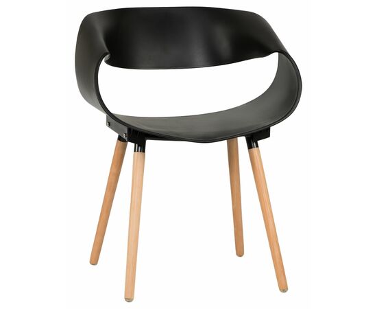 Набор 4 шт Стул обеденный DOBRIN ALIEN, ножки светлый бук, цвет чёрный (B-03), Вариант: ножки светлый бук, цвет чёрный (B-03), изображение 2 | Интернет магазин мебели и декора LifeDekor