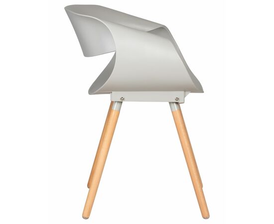 Набор 4 шт Стул обеденный DOBRIN ALIEN, ножки светлый бук, цвет светло-серый (GR-01), Вариант: ножки светлый бук, цвет светло-серый (GR-01), изображение 5 | Интернет магазин мебели и декора LifeDekor