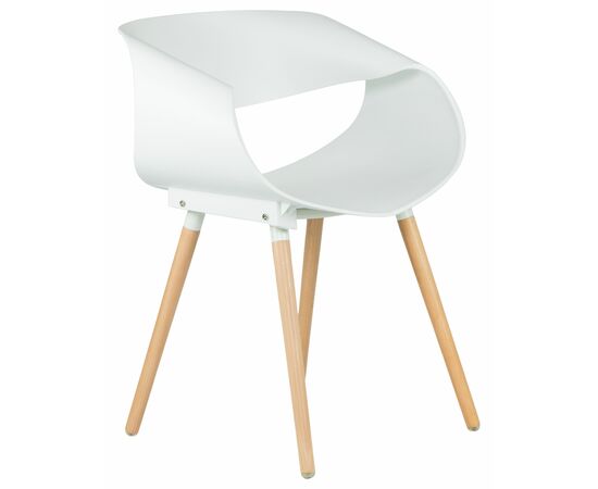 Набор 4 шт Стул обеденный DOBRIN ALIEN, ножки светлый бук, цвет белый (W-02), Вариант: ножки светлый бук, цвет белый (W-02), изображение 2 | Интернет магазин мебели и декора LifeDekor