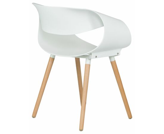 Набор 4 шт Стул обеденный DOBRIN ALIEN, ножки светлый бук, цвет белый (W-02), Вариант: ножки светлый бук, цвет белый (W-02), изображение 4 | Интернет магазин мебели и декора LifeDekor