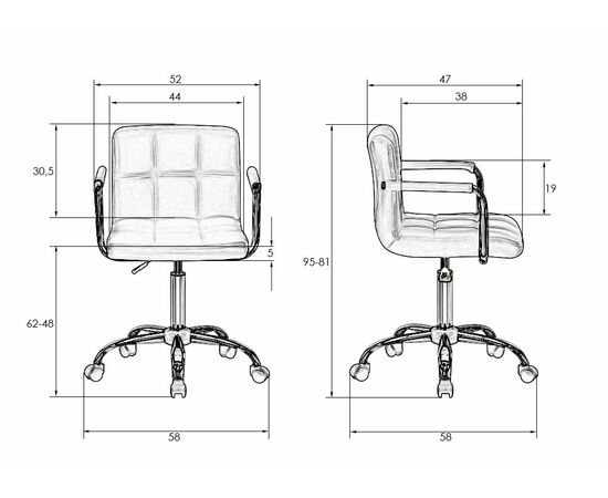Набор 2 шт Офисное кресло для персонала DOBRIN TERRY, кремовый, Вариант: кремовый, изображение 9 | Интернет магазин мебели и декора LifeDekor