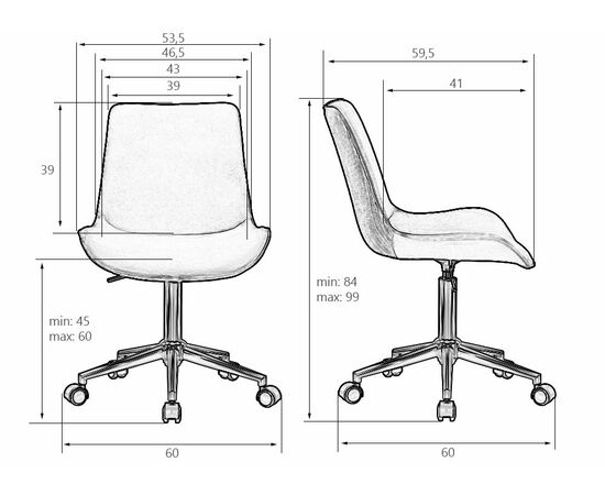 Набор 2 шт Кресло офисное DOBRIN DORA, синий велюр (1922-20), хромированная сталь, Вариант: синий велюр (1922-20), хромированная сталь, изображение 11 | Интернет магазин мебели и декора LifeDekor
