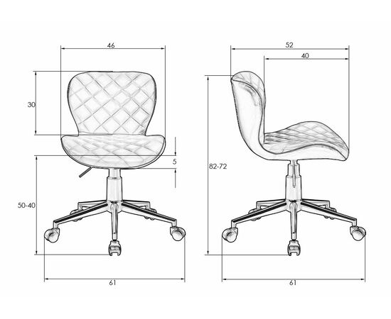 Набор 2 шт Офисное кресло для персонала DOBRIN RORY, кремово-коричневый, Вариант: кремово-коричневый, изображение 13 | Интернет магазин мебели и декора LifeDekor