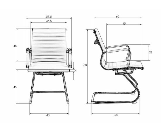 Набор 2 шт Офисное кресло для посетителей DOBRIN CODY, серый, Вариант: серый, изображение 12 | Интернет магазин мебели и декора LifeDekor