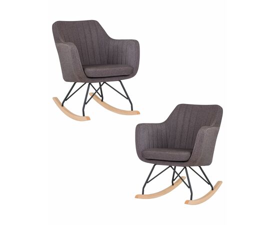 Набор 2 шт Кресло-качалка DOBRIN KIARA, серая ткань (LAR-106D-26), Вариант: серая ткань (LAR-106D-26) | Интернет магазин мебели и декора LifeDekor